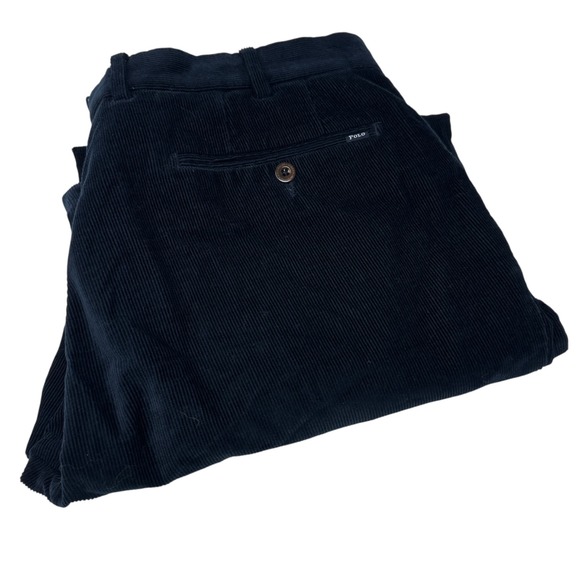 POLO RALPH LAUREN Mens Navy Blue Preppy Cords Corduroy Pants 34x31 - Picture 1 of 13